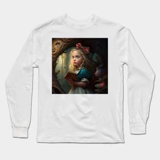 Alice in Wonderland. "Tea Party with the Mad Hatter and the Cheshire Cat" Long Sleeve T-Shirt